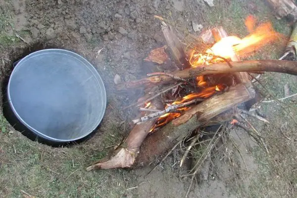 Charcoal - Fire Prep Burn and Dump Into Can