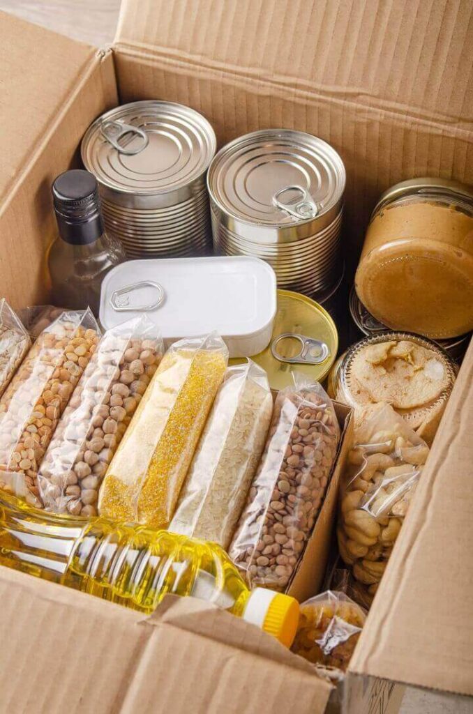 Box Filled With Emergency Food