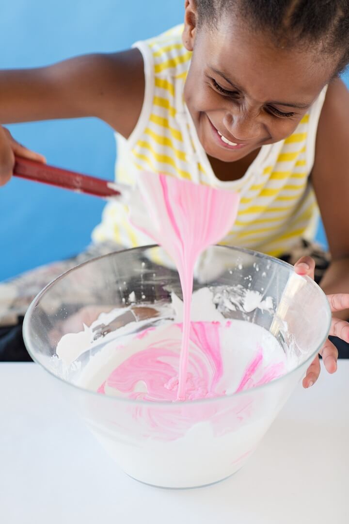 Girl Making Silly Slime With Borax