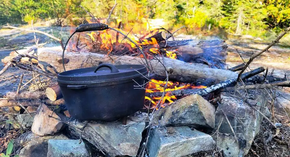 Camp Oven On Fire
