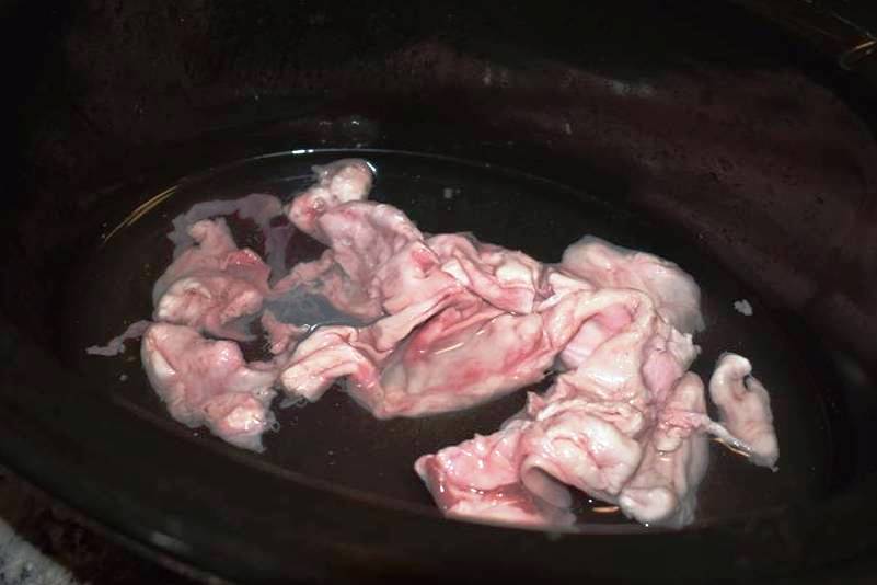 LARD PIECES IN CROCKPOT
