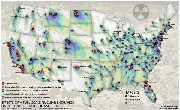 U.S. Target Areas for Nuclear Attack