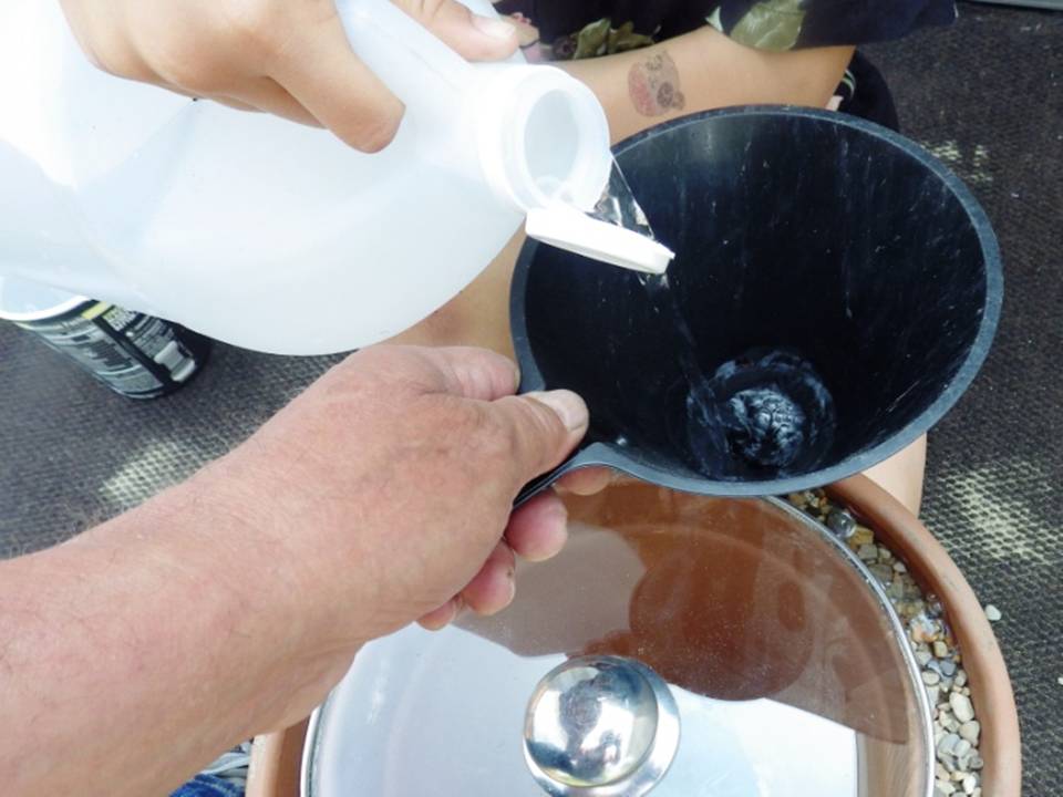WATER INTO FUNNEL
