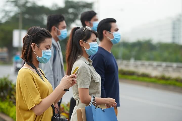 Asians Wearing Protective Masks
