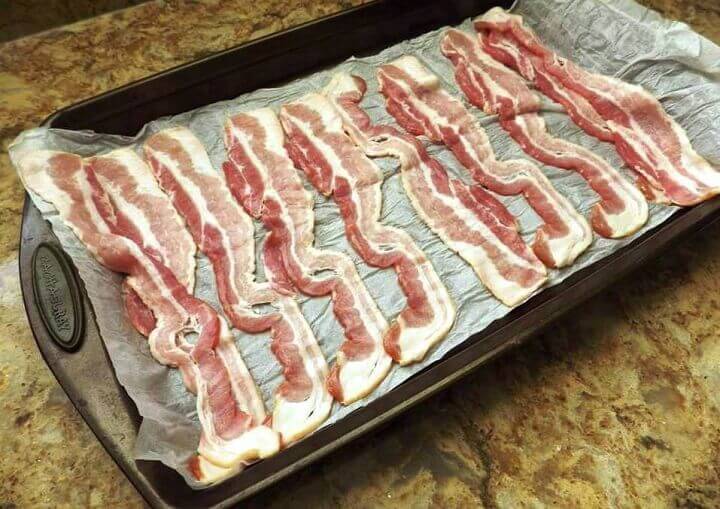 Bacon in Cooking Sheet
