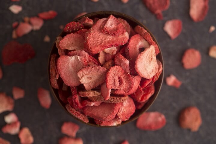 Bowl Of Freeze-Dried Strawberries
