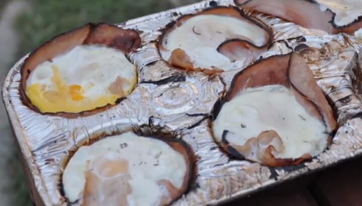 Campfire Egg Cups with Ham