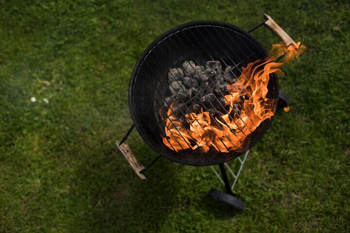 Charcoal Grill With Fire