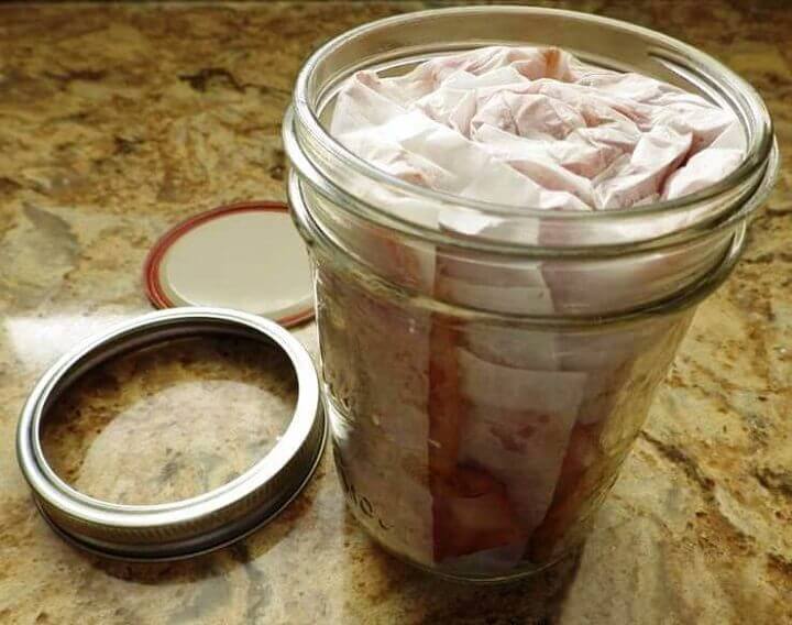 Cooked Bacon in Canning Jar