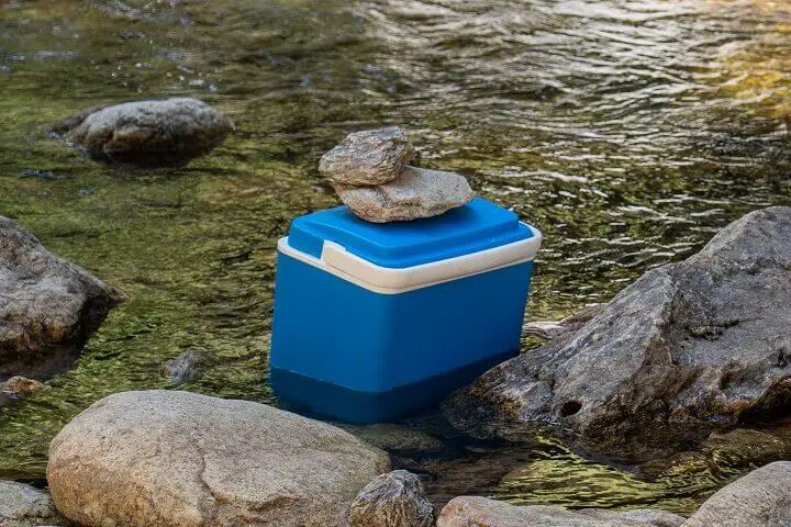 Cooler Placed In Water