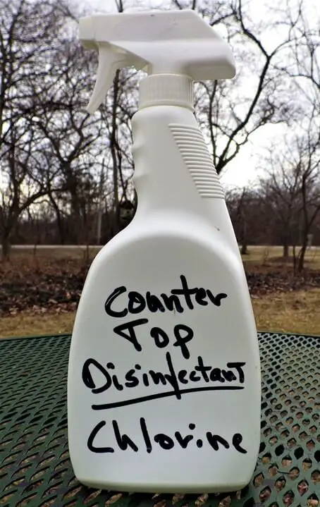 Disinfectant Labeled Bottles