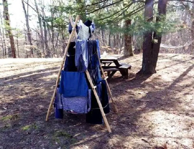 DIY Drying Rack With Clothes