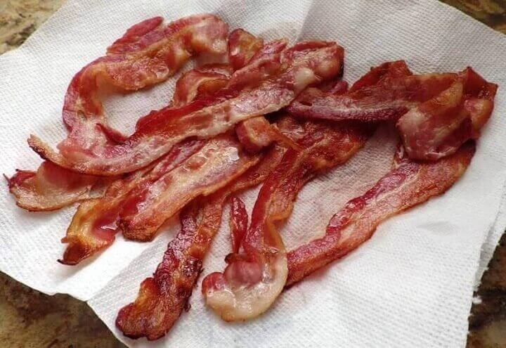 Drained Bacon on Paper Towels