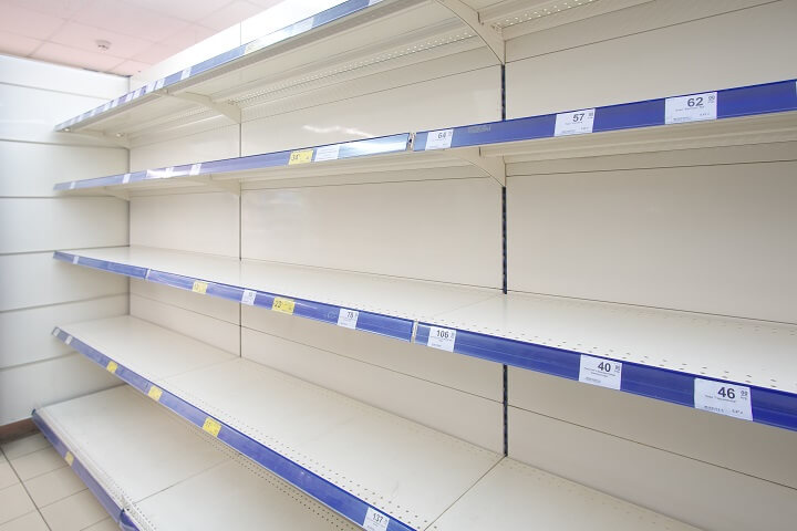 Empty Grocery Store Shelves