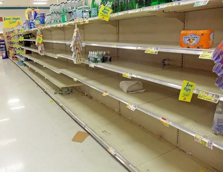 Empty Store Shelves