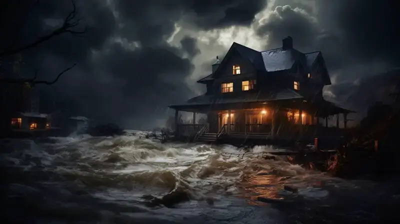 Flash Flood Around House