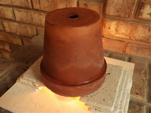 Flower Pot Tea Candle Heater Top Pot In Place