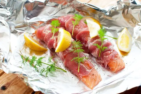 Foil Wrapped Salmon with Herbs