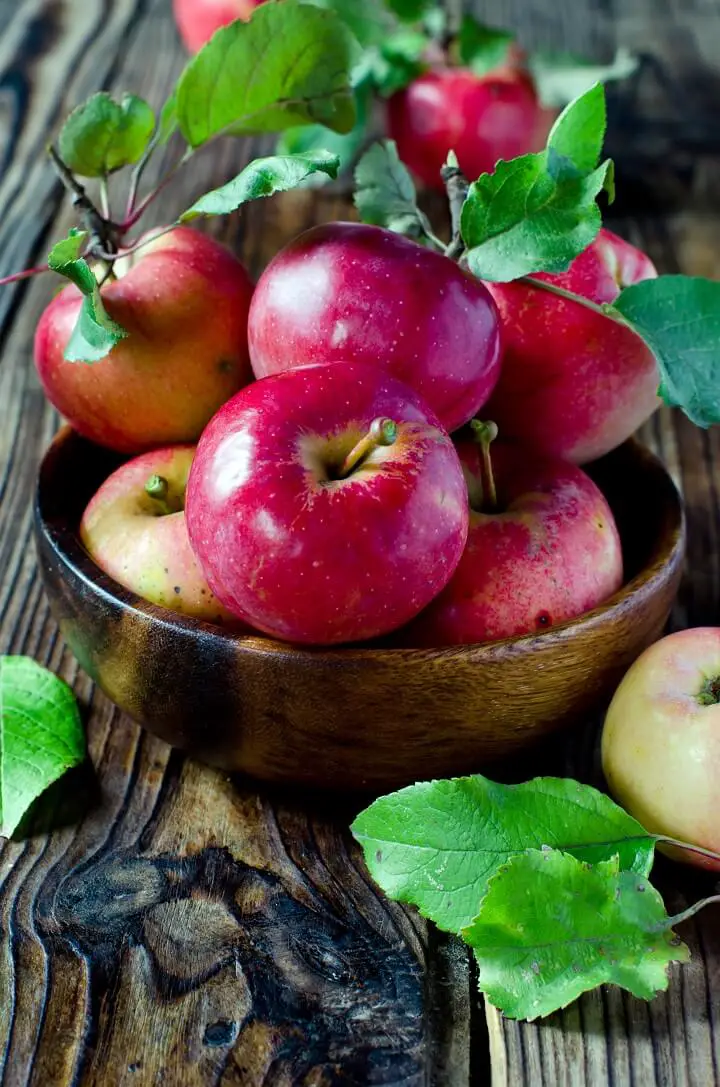 Fresh Red Apples in a Bowl