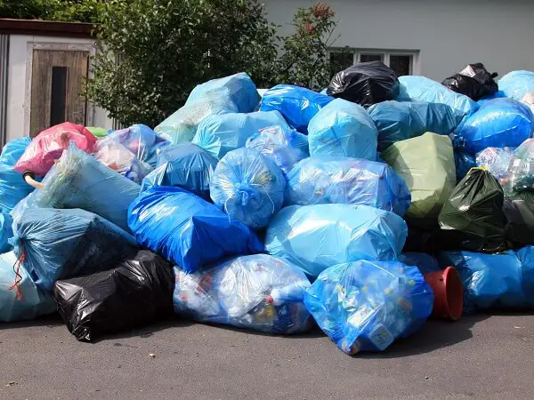Garbage Bags On City Street