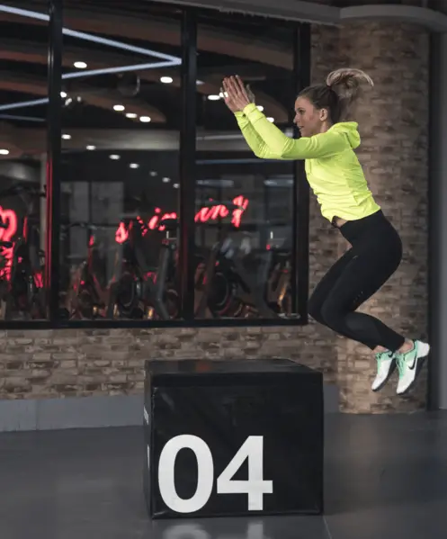 Girl Doing Box Jumps Exercise