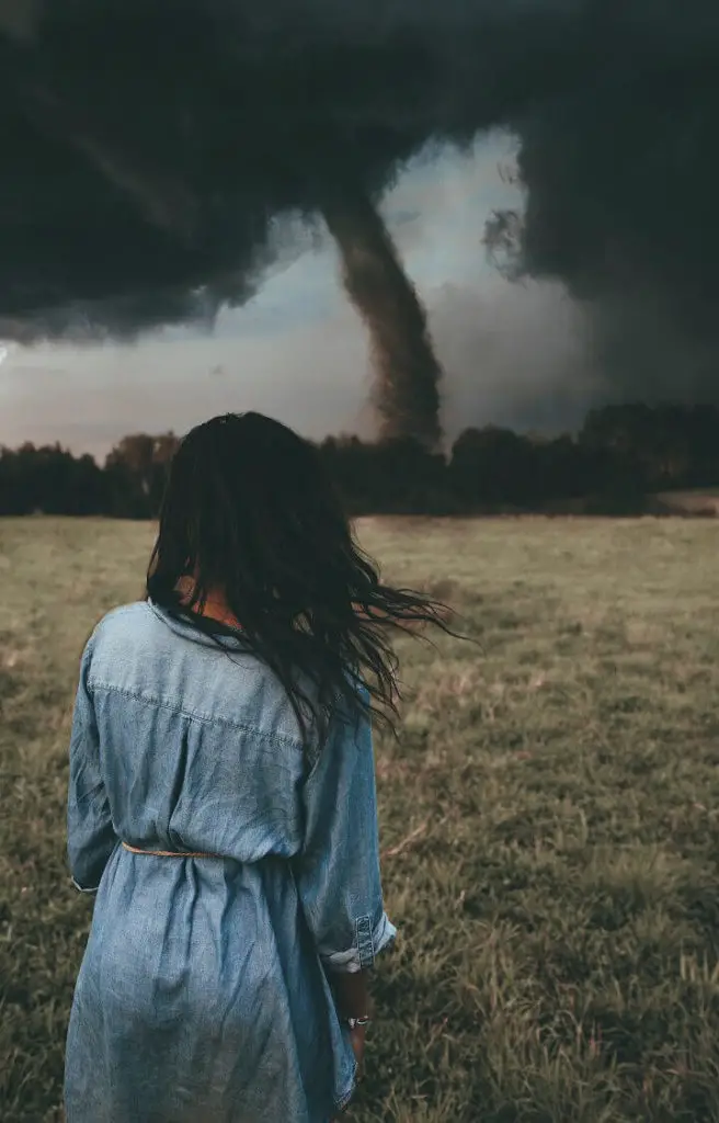 Girl Watching Tornado