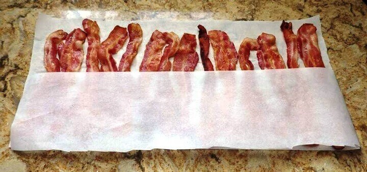Half Sheet of Parchment on Bacon