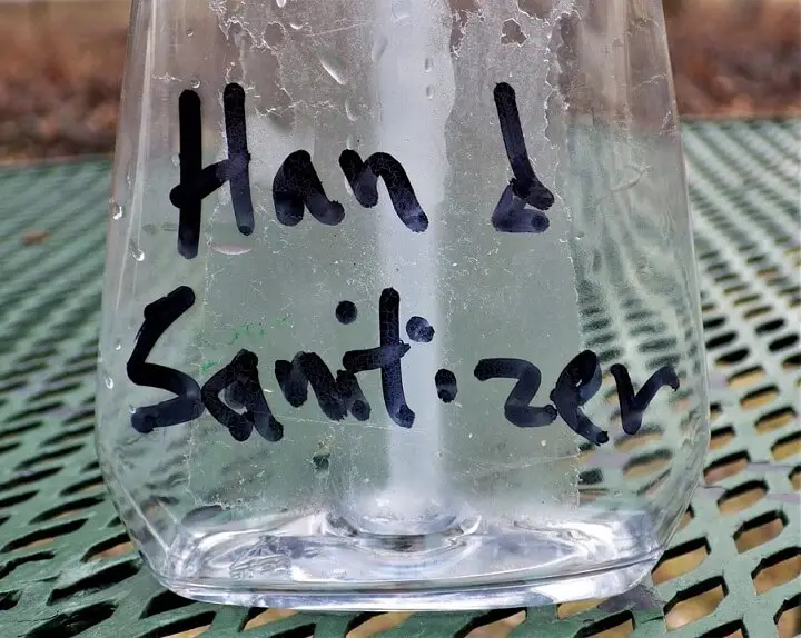 Hand Sanitizer Labeled Bottle