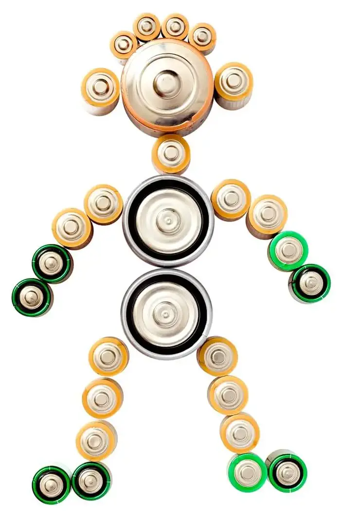 Human Figure Made Of Batteries