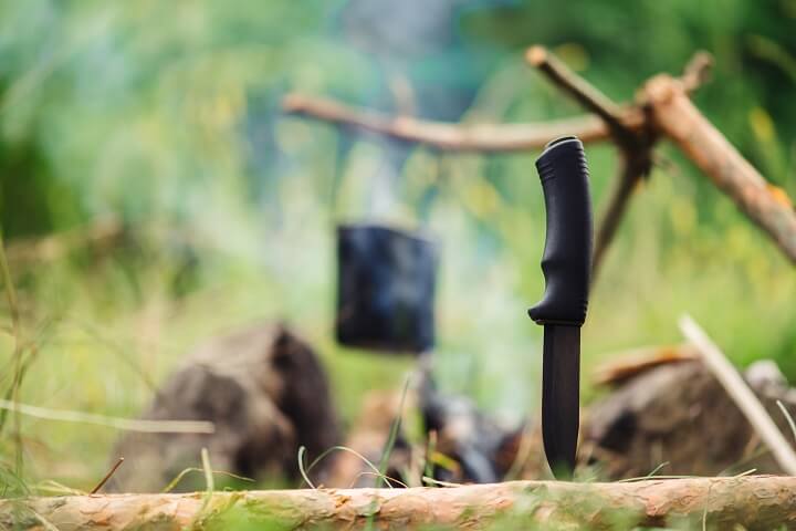 Knife Near Bushcraft Camp