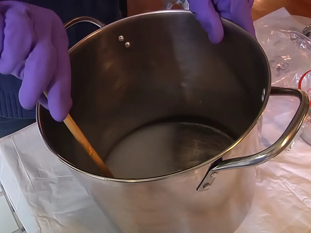 Lye Dissolving in Water