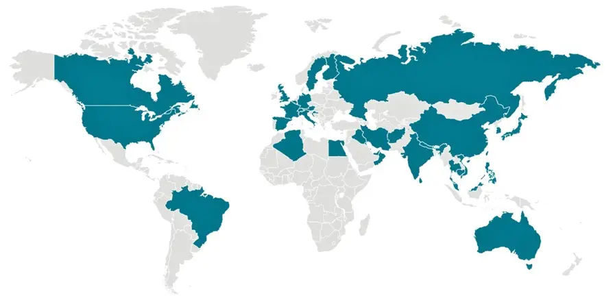 Map of Countries With Coronavirus Cases