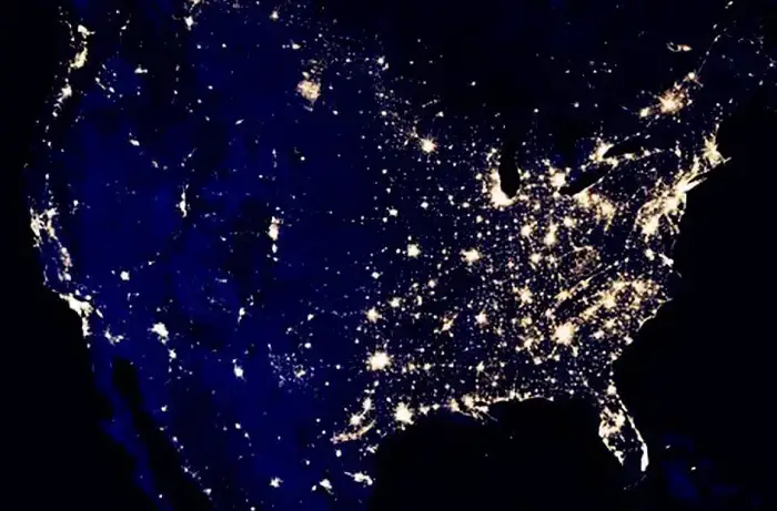 North American Grid at Night