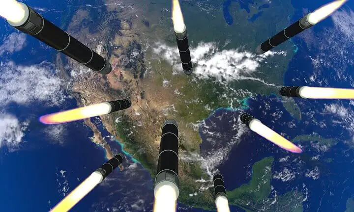 Nuclear Missiles Flying Toward North America