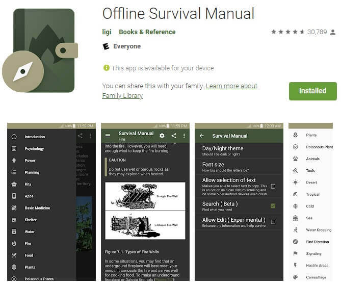 Offline Survival Manual Screengrab