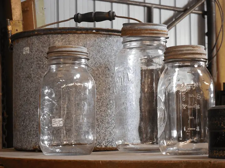 Old Canning Pot and Jars