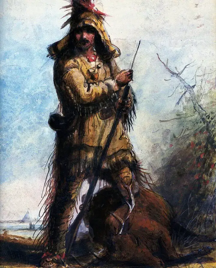 Painting Of Frontiersman Travelling