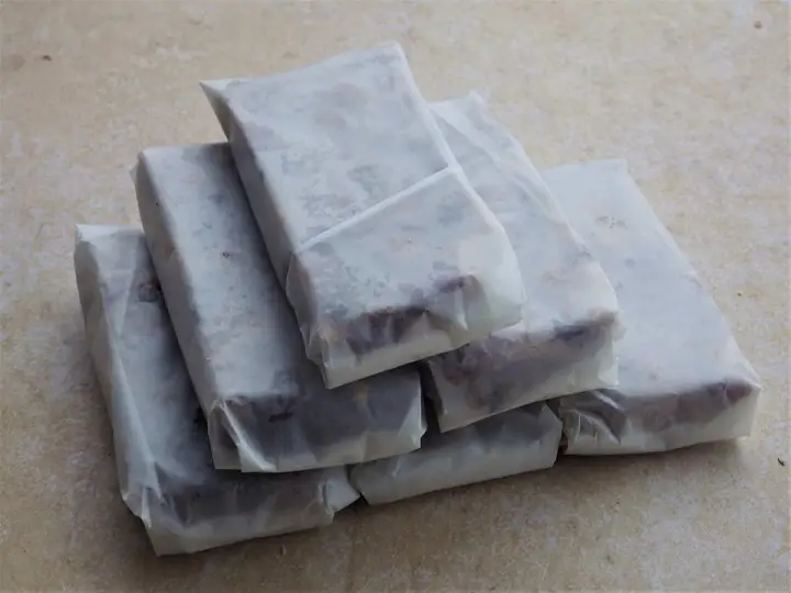 Pemmican Wrapped and Stacked