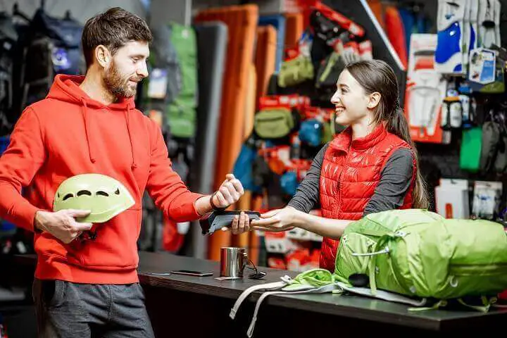 People at Sporting Goods Store