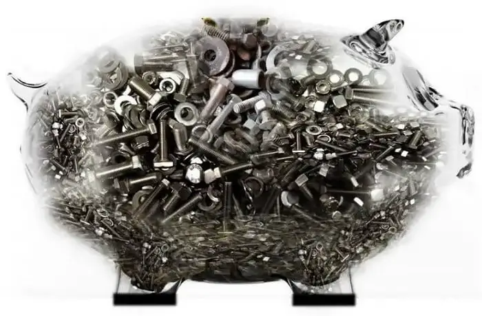Piggy Bank with Nuts and Bolts