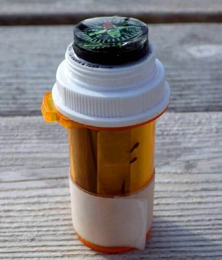 Pill Bottle Survival Kit Wrapped With Fishing Line