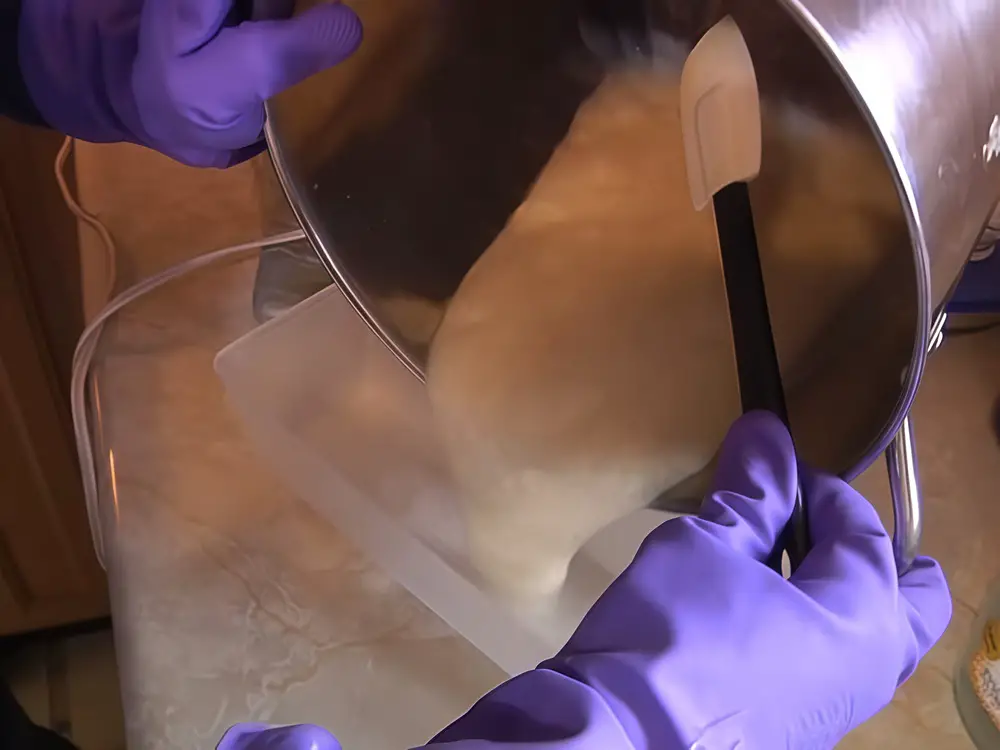 Pouring Soap Into Mold