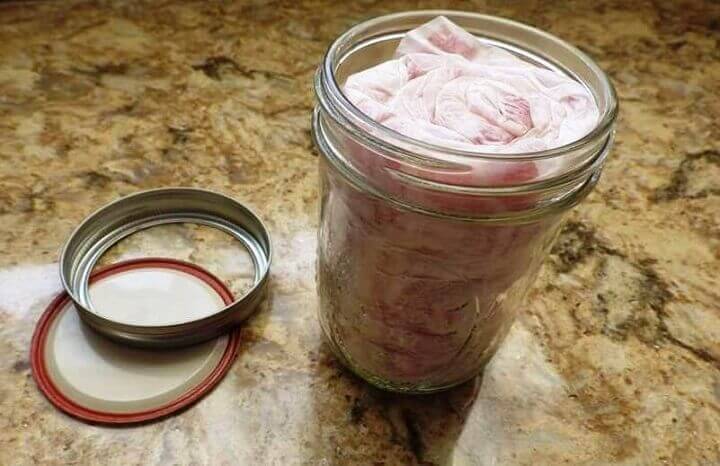 Raw Bacon in Jar