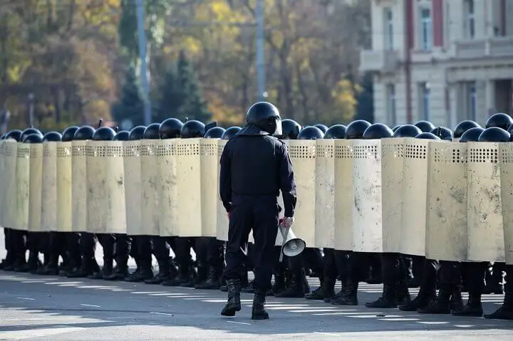 Riot Police in the Streets