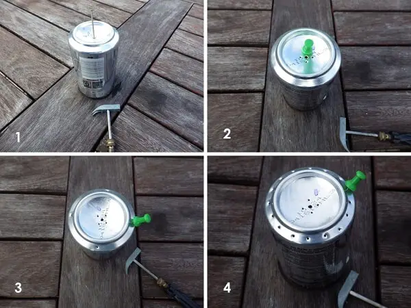 Soda Can Jet Burner Hole Punching Process