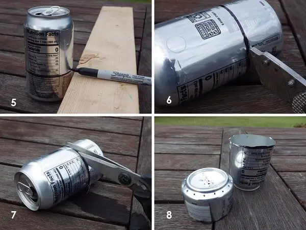 Soda Can Jet Burner Marking And Cutting The Cans