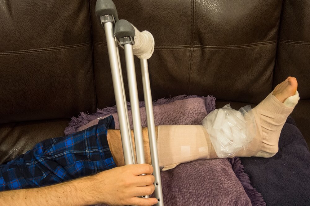 Sprained Ankle and Crutches