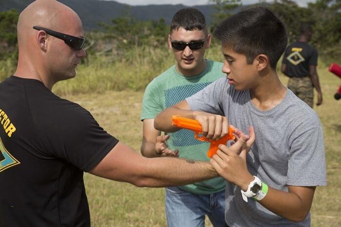 Student Practicing a Disarm 1