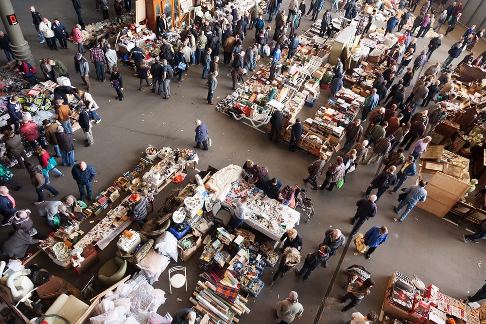 Top View of Flea Market