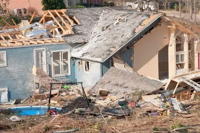 Tornado-Damaged House